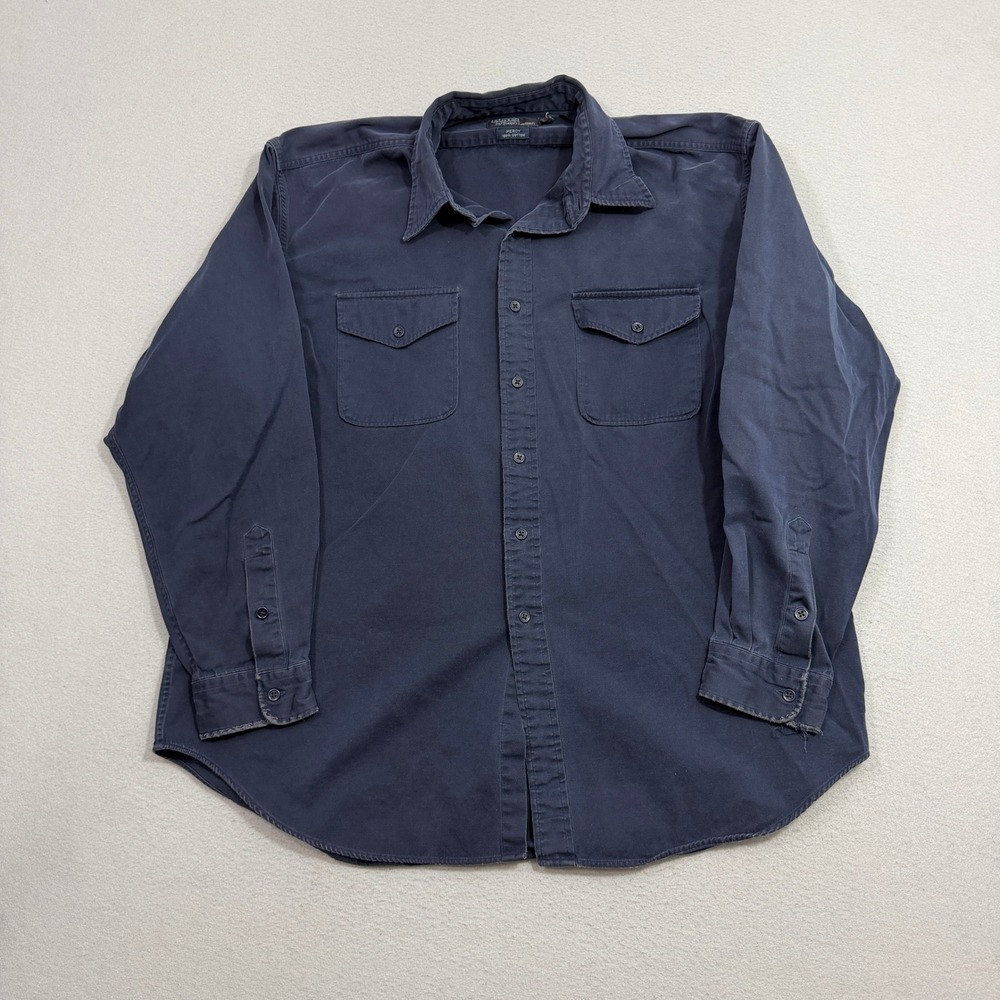 Polo Ralph Lauren Button Up Shirt XXL Navy Blue Percy Canvas Heavyweight Utility